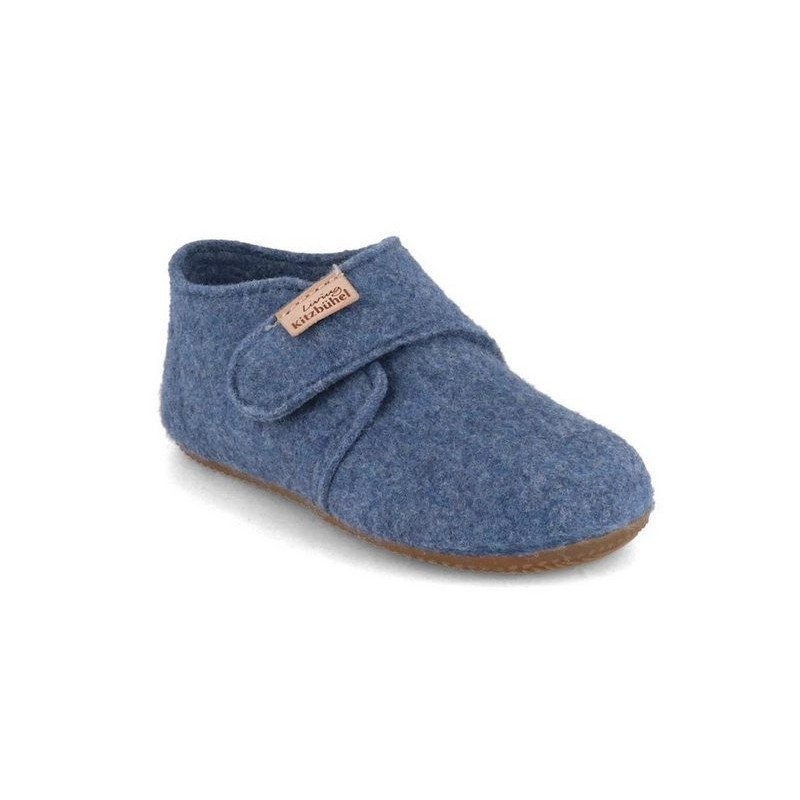 Living Kitzbühel Baby Klettschuh Filz, media blue, kinder, mädchen, jungen, winter Hausschuh