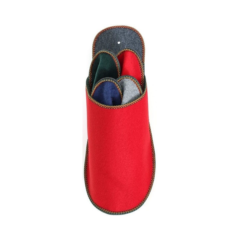 Pantoffelmann Gästepantoffelset Gästeset Filzpantoffel Herren Damen Filz Hausschuhe Pantoffel (1 Paar) für Laminat- und Parke