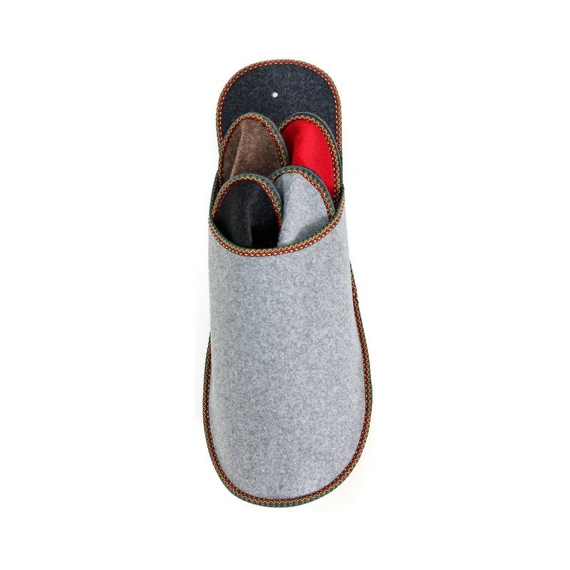 Pantoffelmann Gästepantoffelset Gästeset Filzpantoffel Herren Damen Filz Hausschuhe Pantoffel (1 Paar) für Laminat- und Parke