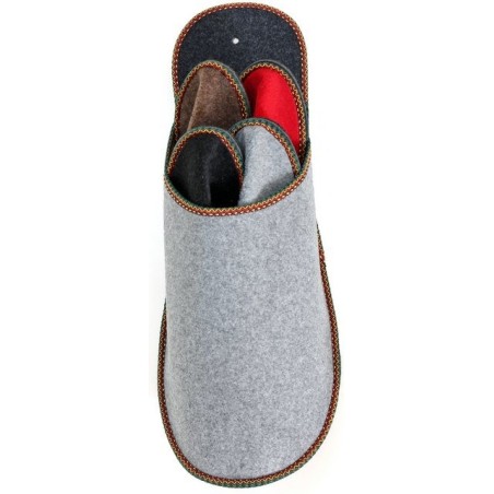 Pantoffelmann Gästepantoffelset Gästeset Filzpantoffel Herren Damen Filz Hausschuhe Pantoffel (1 Paar) für Laminat- und Parke