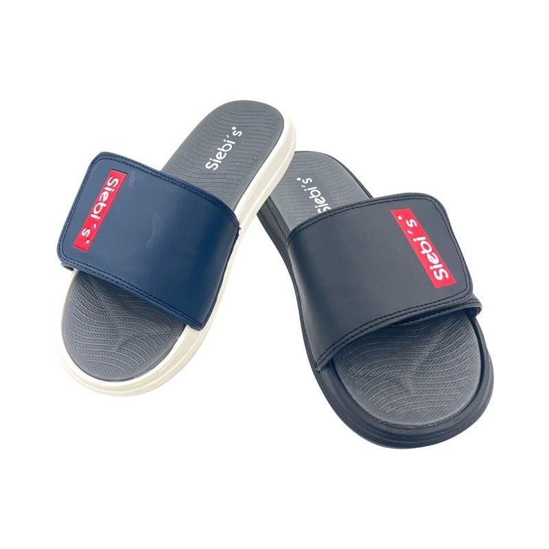 Siebi`s Siebi's SPA-Men Slides Pantoletten Badeschlappen mit Klettverschluss D Schlappen