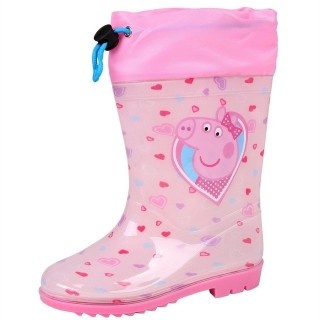Sarcia.eu Peppa Pig Pinke Gummistiefel für Mädchen mit Strickbündchen 23/24 EU Hausschuh