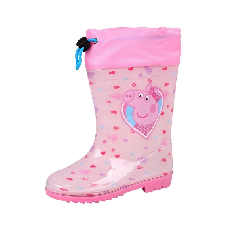 Sarcia.eu Peppa Pig Pinke Gummistiefel für Mädchen mit Strickbündchen 23/24 EU Hausschuh