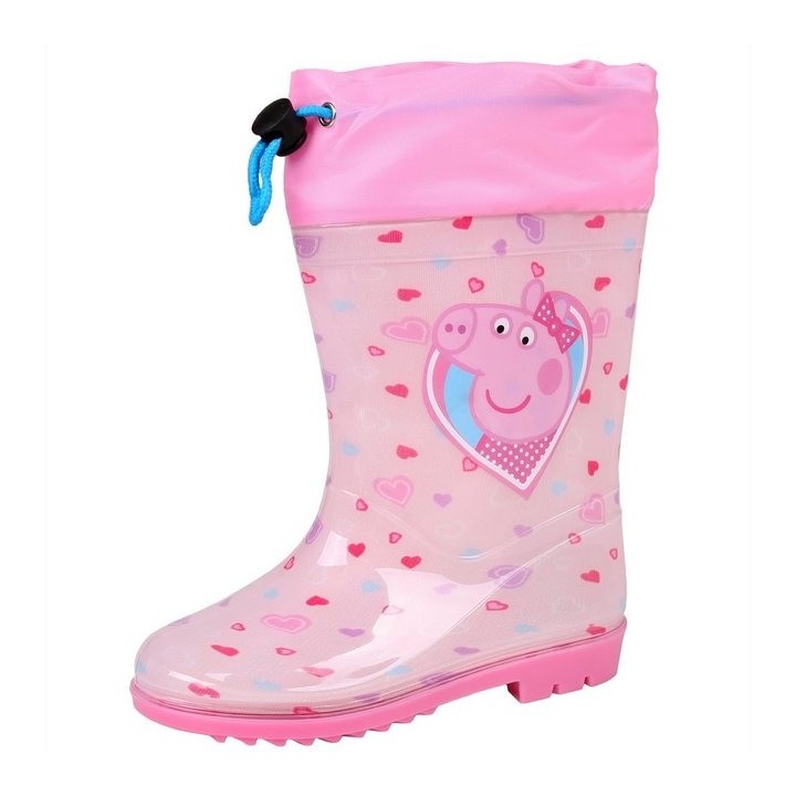 Sarcia.eu Peppa Pig Pinke Gummistiefel für Mädchen mit Strickbündchen 23/24 EU Hausschuh