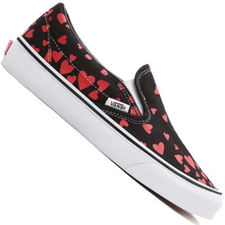 Vans Classic Slip-On Valentines Hearts Black Racing Red