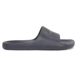 Tommy Jeans Pantolette »TJW PRINTED PU POOL SLIDE«, Plateau, Sommerschuh, Schlappen mit Logoschriftzug auf der Bandage