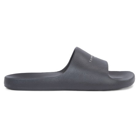 Tommy Jeans Pantolette »TJW PRINTED PU POOL SLIDE«, Plateau, Sommerschuh, Schlappen mit Logoschriftzug auf der Bandage