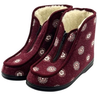 zelbut Winter Hausschuhe Filz Hüttenschuhe Schafwolle Gefüttert Pantoffeln Hausstiefel Schurwolle