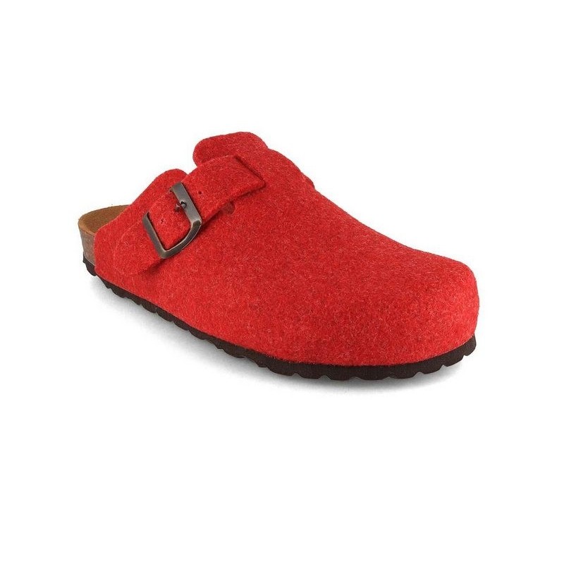 Tuffeln Clogs Filzpantoffeln Feierabend Pantoletten mit Schnalle Hausschuh mit Korkfußbett