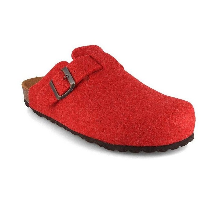 Tuffeln Clogs Filzpantoffeln Feierabend Pantoletten mit Schnalle Hausschuh mit Korkfußbett