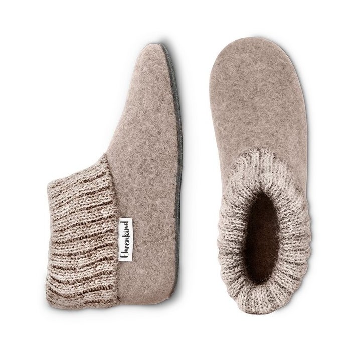 Ehrenkind Gemütliche Kinder-Hausschuhe aus reiner Schurwolle, Rutschfest Hüttenschuhe (atmungsaktiv & temperaturregulierend,