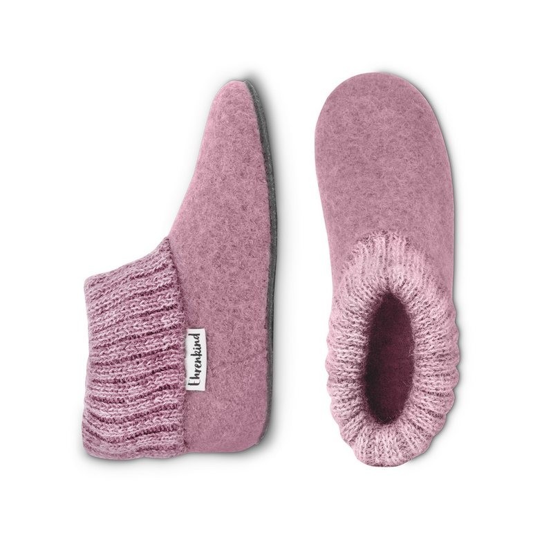 Ehrenkind Gemütliche Kinder-Hausschuhe aus reiner Schurwolle, Rutschfest Hüttenschuhe (atmungsaktiv & temperaturregulierend,