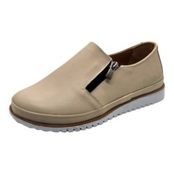 Yu&Luk Damen Schuhe Slipper Halbschuh, Schlupfschuh, Freizeitschuh mit Stretch und Reißverschluss