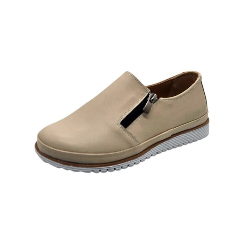 Yu&Luk Damen Schuhe Slipper Halbschuh, Schlupfschuh, Freizeitschuh mit Stretch und Reißverschluss