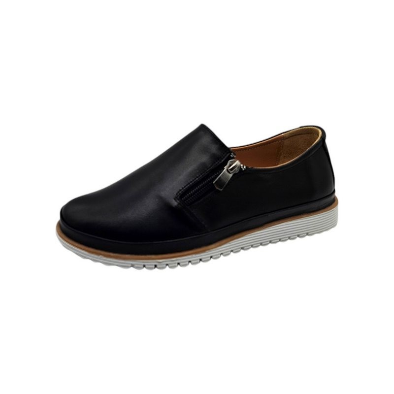 Yu&Luk Damen Schuhe Slipper Halbschuh, Schlupfschuh, Freizeitschuh mit Stretch und Reißverschluss
