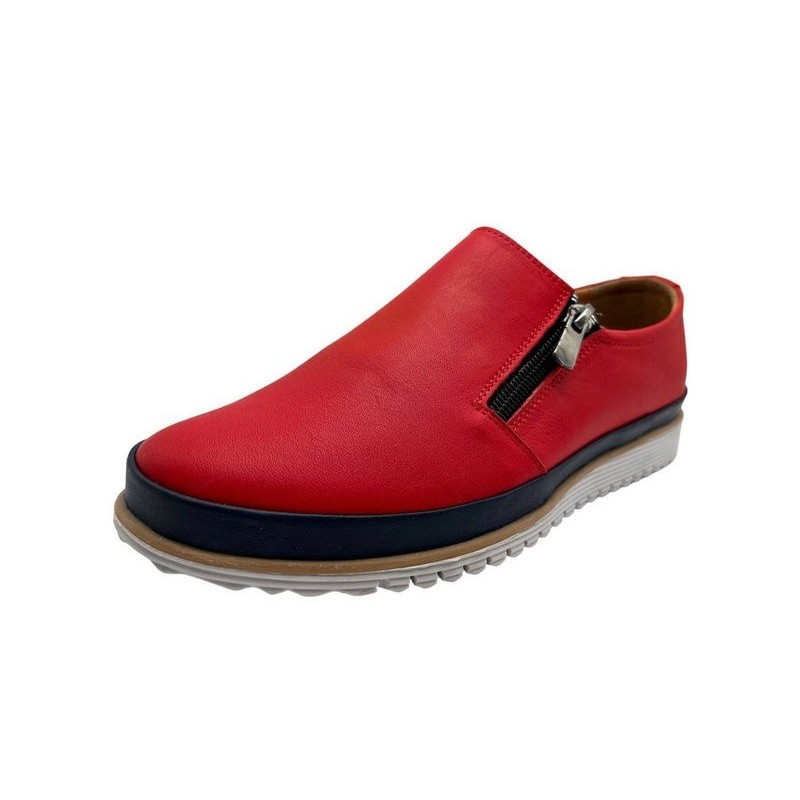Yu&Luk Damen Schuhe Slipper Halbschuh, Schlupfschuh, Freizeitschuh mit Stretch und Reißverschluss