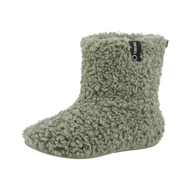 VERBENAS Yaiza Curly Hüttenschuhe, Homeslipper, Schlupfboots, Hausschuh in Kuschel-Optik