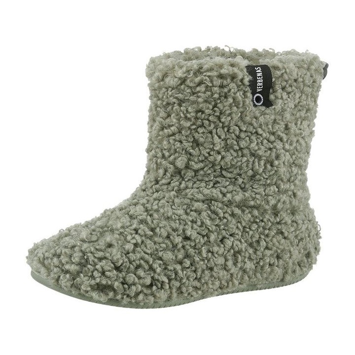 VERBENAS Yaiza Curly Hüttenschuhe, Homeslipper, Schlupfboots, Hausschuh in Kuschel-Optik