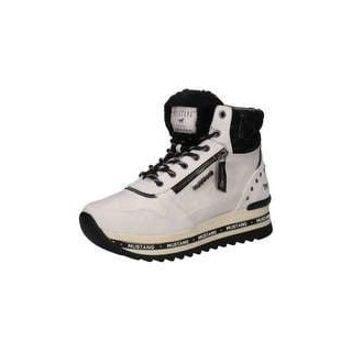 Mustang Schnür Bootie Damen weiß|weiß|weiß