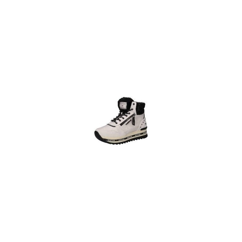 Mustang Schnür Bootie Damen weiß|weiß|weiß