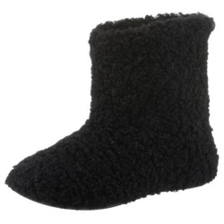 VERBENAS Yaiza Curly Hüttenschuhe, Homeslipper, Schlupfboots, Hausschuh in Kuschel-Optik