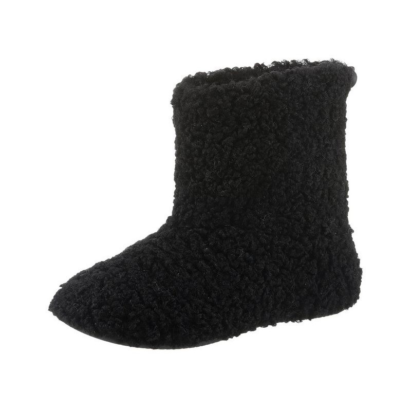 VERBENAS Yaiza Curly Hüttenschuhe, Homeslipper, Schlupfboots, Hausschuh in Kuschel-Optik