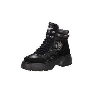 Blauer USA Schnür Boots Damen schwarz|schwarz