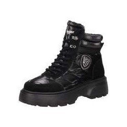 Blauer USA Schnür Boots Damen schwarz|schwarz