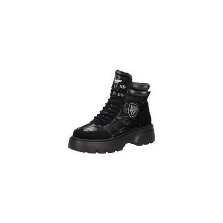 Blauer USA Schnür Boots Damen schwarz|schwarz
