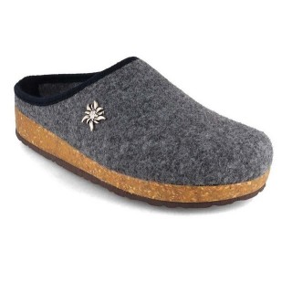 Tuffeln Edelweiß Filz-Pantoffeln vegane Clogs mit Edelweiß Applikation Hausschuh
