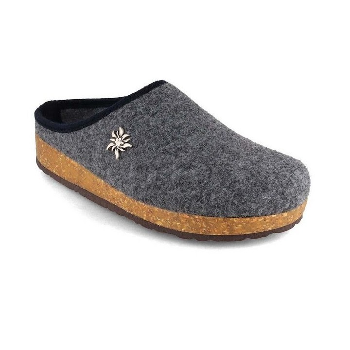 Tuffeln Edelweiß Filz-Pantoffeln vegane Clogs mit Edelweiß Applikation Hausschuh