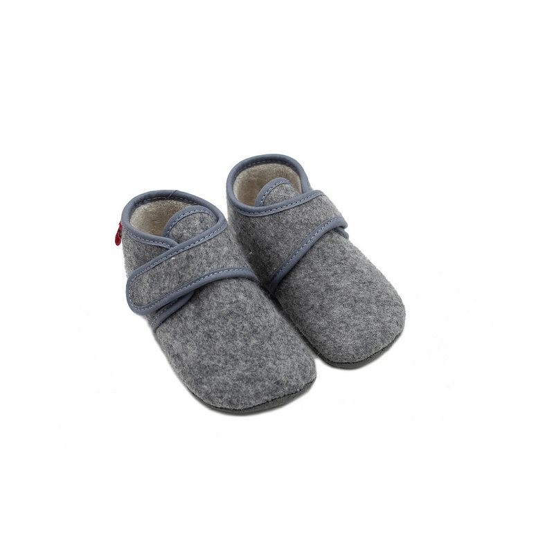 POLOLO Kinderschuhe Cosy, Barfußschuh aus recyceltem Wollfilz (kbT), gefüttert mit Bio-Baumwolle