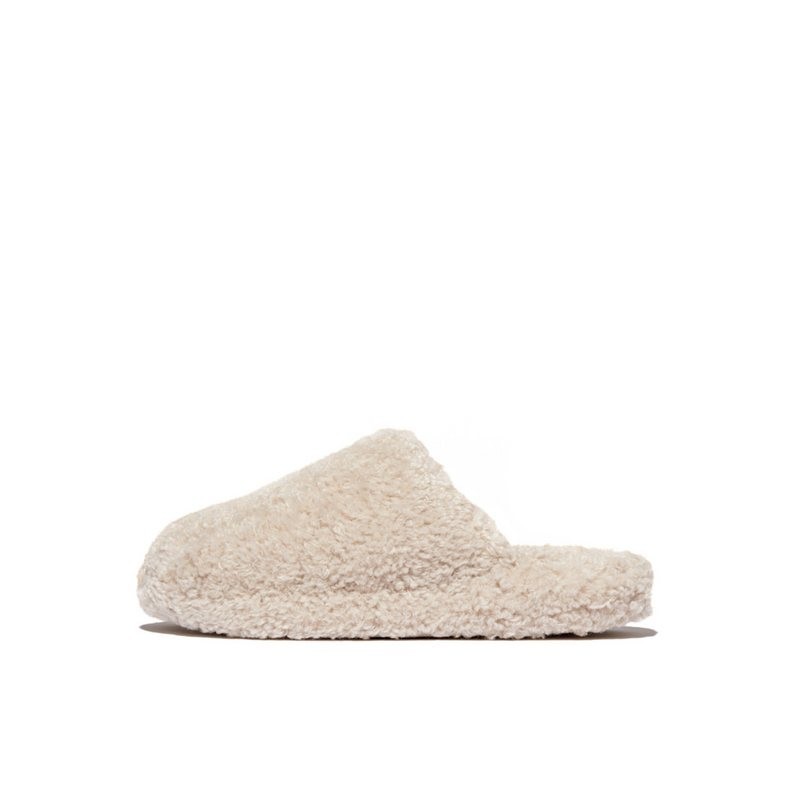 Fitflop iQUSHION D-LUXE PADDED TEDDY SLIPPER MULES Pantoffel Hausschuh, Clog mit Warmfutter
