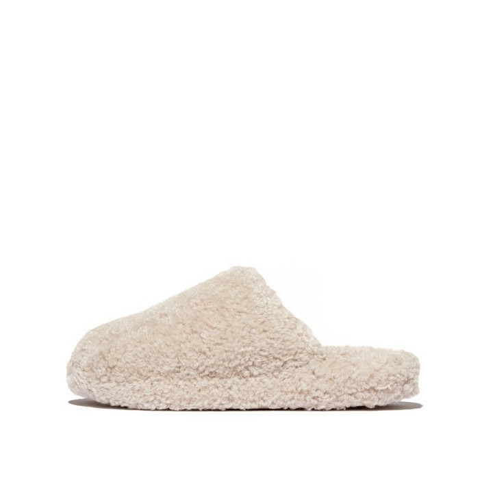 Fitflop iQUSHION D-LUXE PADDED TEDDY SLIPPER MULES Pantoffel Hausschuh, Clog mit Warmfutter