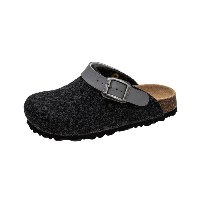 Fischer-Markenschuh Shetland Pantoffel aus Filzloden, mit gepolstertem Lederfußbett