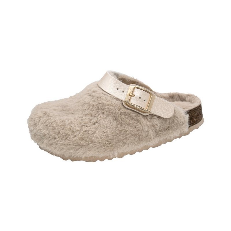 Fischer-Markenschuh Shetland Pantoffel aus Plüsch, mit gepolstertem Fußbett, Riemen nach hinten verstellbar