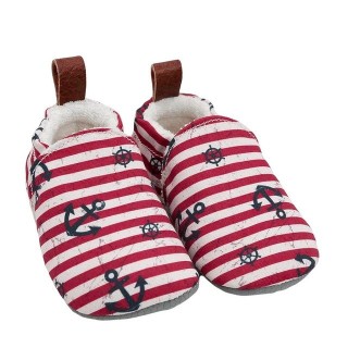 POLOLO Pololo Hausschuhe Barfußschuhe Krabbelschuhe Seaqual Anker Uni Krabbelschuh