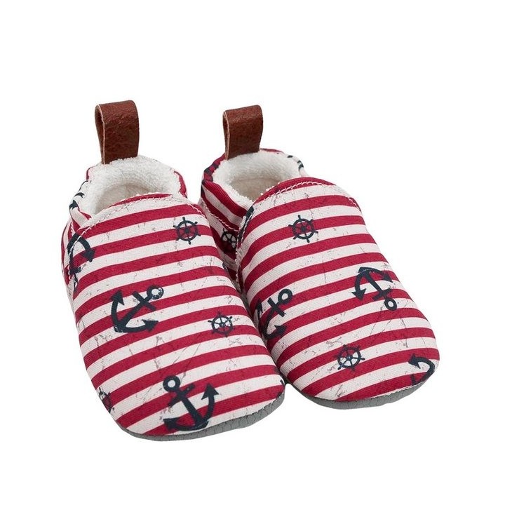 POLOLO Pololo Hausschuhe Barfußschuhe Krabbelschuhe Seaqual Anker Uni Krabbelschuh