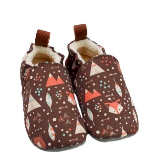 POLOLO Pololo Hausschuhe Barfußschuhe Krabbelschuhe Seaqual Uni Fuchs Krabbelschuh