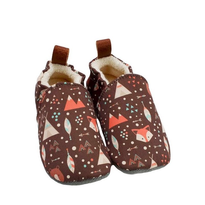 POLOLO Pololo Hausschuhe Barfußschuhe Krabbelschuhe Seaqual Uni Fuchs Krabbelschuh