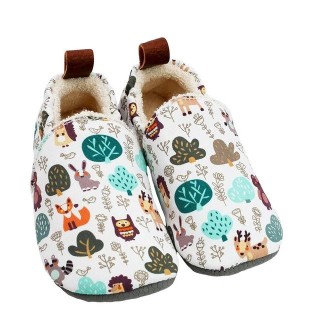 POLOLO Pololo Hausschuhe Barfußschuhe Krabbelschuhe Seaqual Wald Uni Krabbelschuh