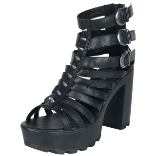Gothicana by EMP - Gothic High Heel - Schwarze High Heels mit Riemen und Nieten - EU37 bis EU41 - für Damen - Größe EU37 - sc