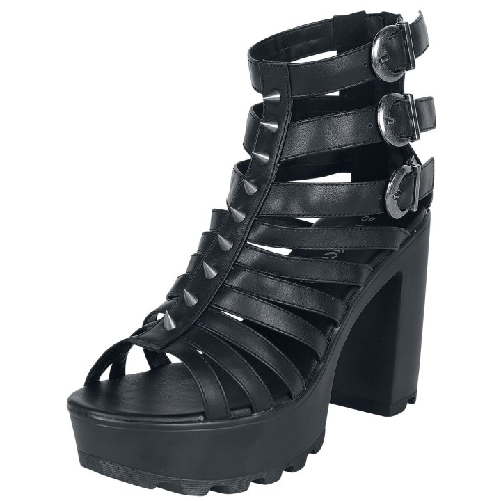 Gothicana by EMP - Gothic High Heel - Schwarze High Heels mit Riemen und Nieten - EU37 bis EU41 - für Damen - Größe EU37 - sc