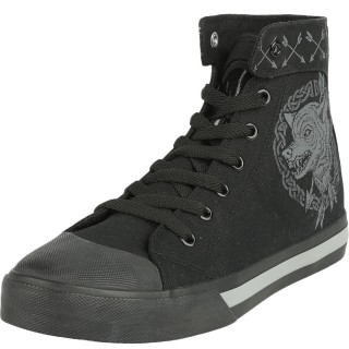 Black Premium by EMP Sneaker high - Sneaker with Wolf an Arrow Print - EU37 bis EU38 - Größe EU37 - schwarz
