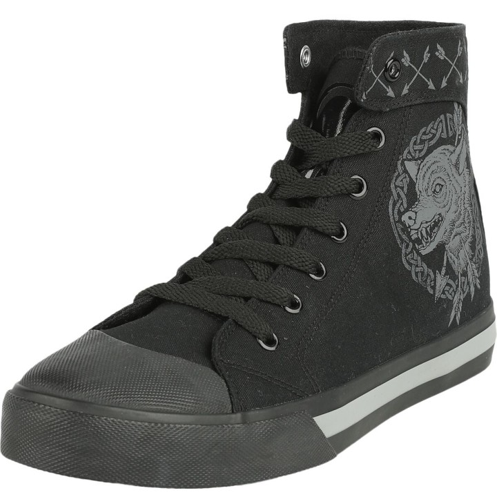 Black Premium by EMP Sneaker high - Sneaker with Wolf an Arrow Print - EU37 bis EU38 - Größe EU37 - schwarz