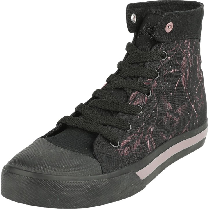 Full Volume by EMP Sneaker high - Sneaker with Feathers and Butterflies - EU37 bis EU38 - für Damen - Größe EU37 - schwarz
