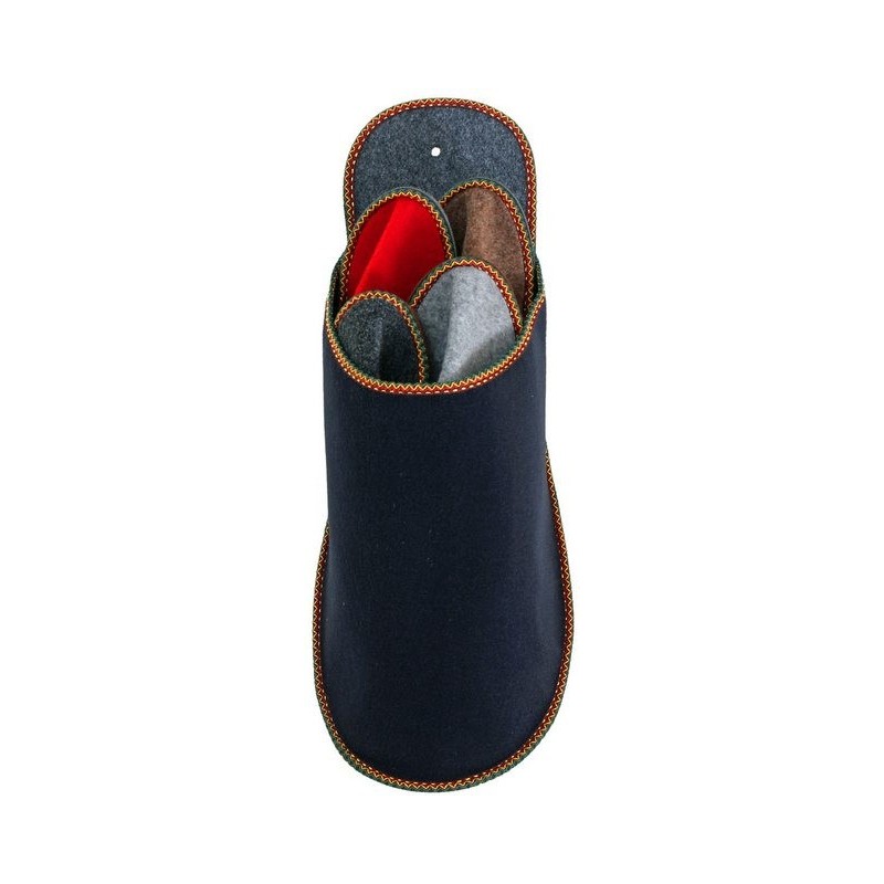 Pantoffelmann Gästepantoffelset Gästeset Filzpantoffel Herren Damen Filz Hausschuhe Pantoffel (1 Paar) für Laminat- und Parke