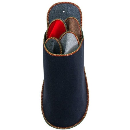 Pantoffelmann Gästepantoffelset Gästeset Filzpantoffel Herren Damen Filz Hausschuhe Pantoffel (1 Paar) für Laminat- und Parke