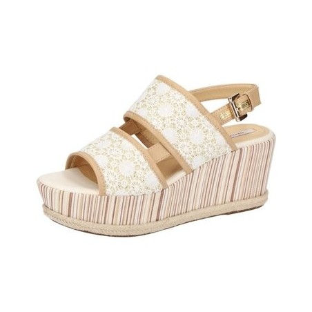 Geox  Sandalen Sandaletten Sakely Plateau Sandale beige D824VB 08JBCC1Q5W