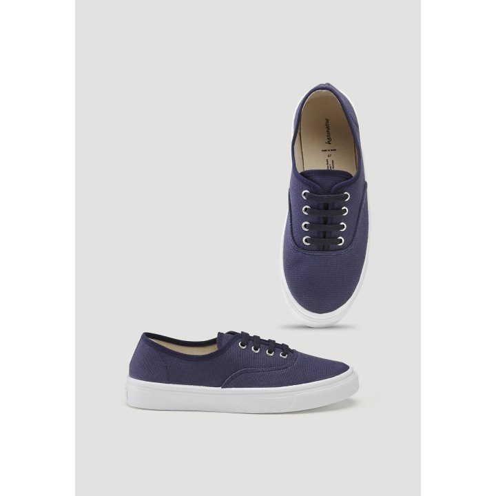 hessnatur Damen Sneaker Canvas - blau - Größe 37